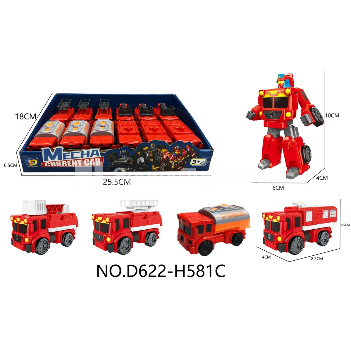 DIY Assembly Transforming Fire Truck Model Kit (D622-H581C) DIY Assembly Transforming Fire Truck Model Kit (D622-H581C)