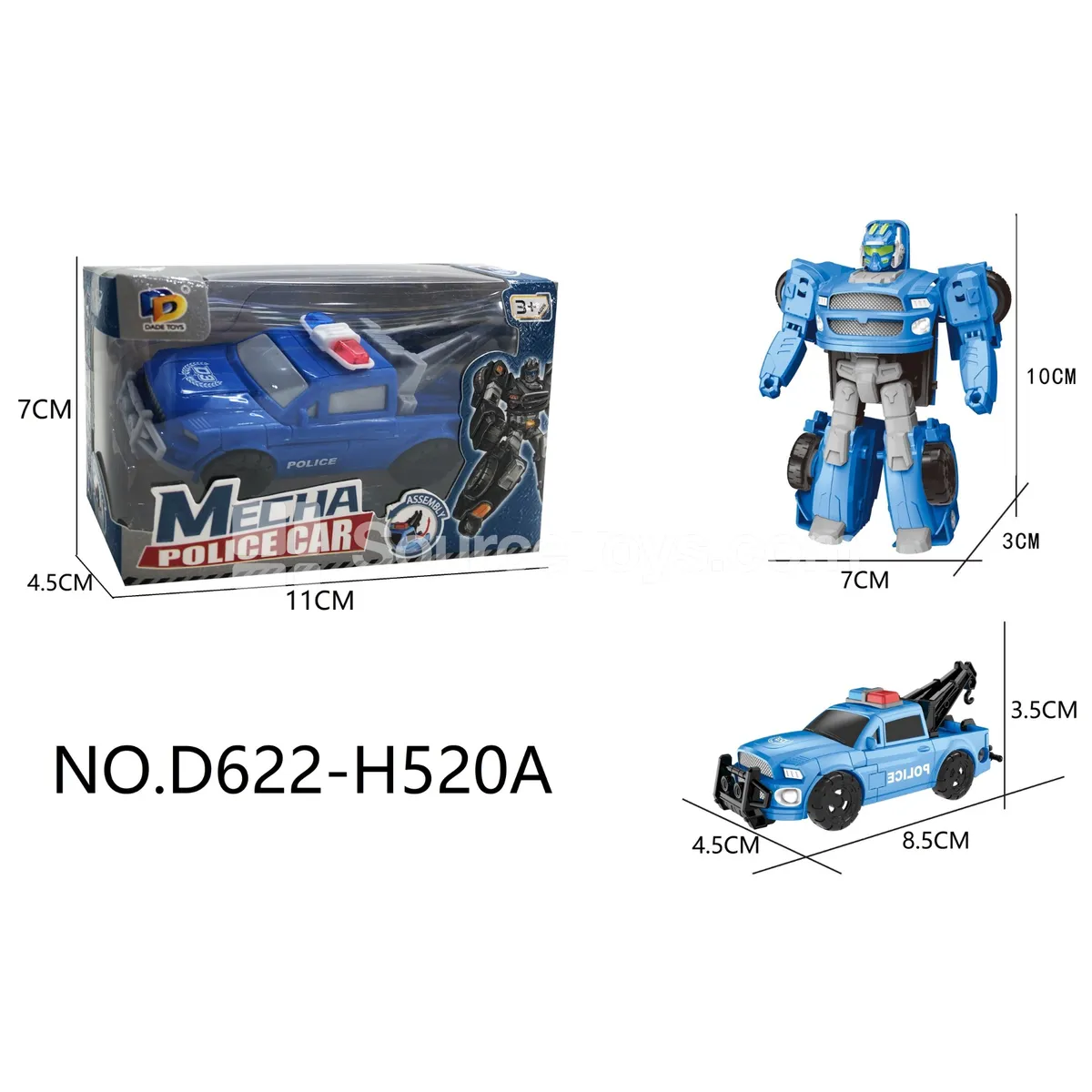 DIY Assembly Transforming Police Vehicle (D622-H520A) DIY Assembly Transforming Police Vehicle (D622-H520A)