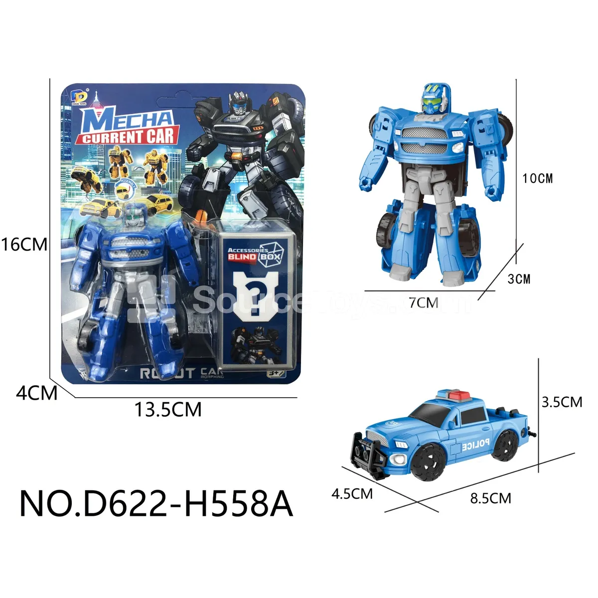 DIY Transforming Police Car Model Kit (D622-H558A) DIY Transforming Police Car Model Kit (D622-H558A)