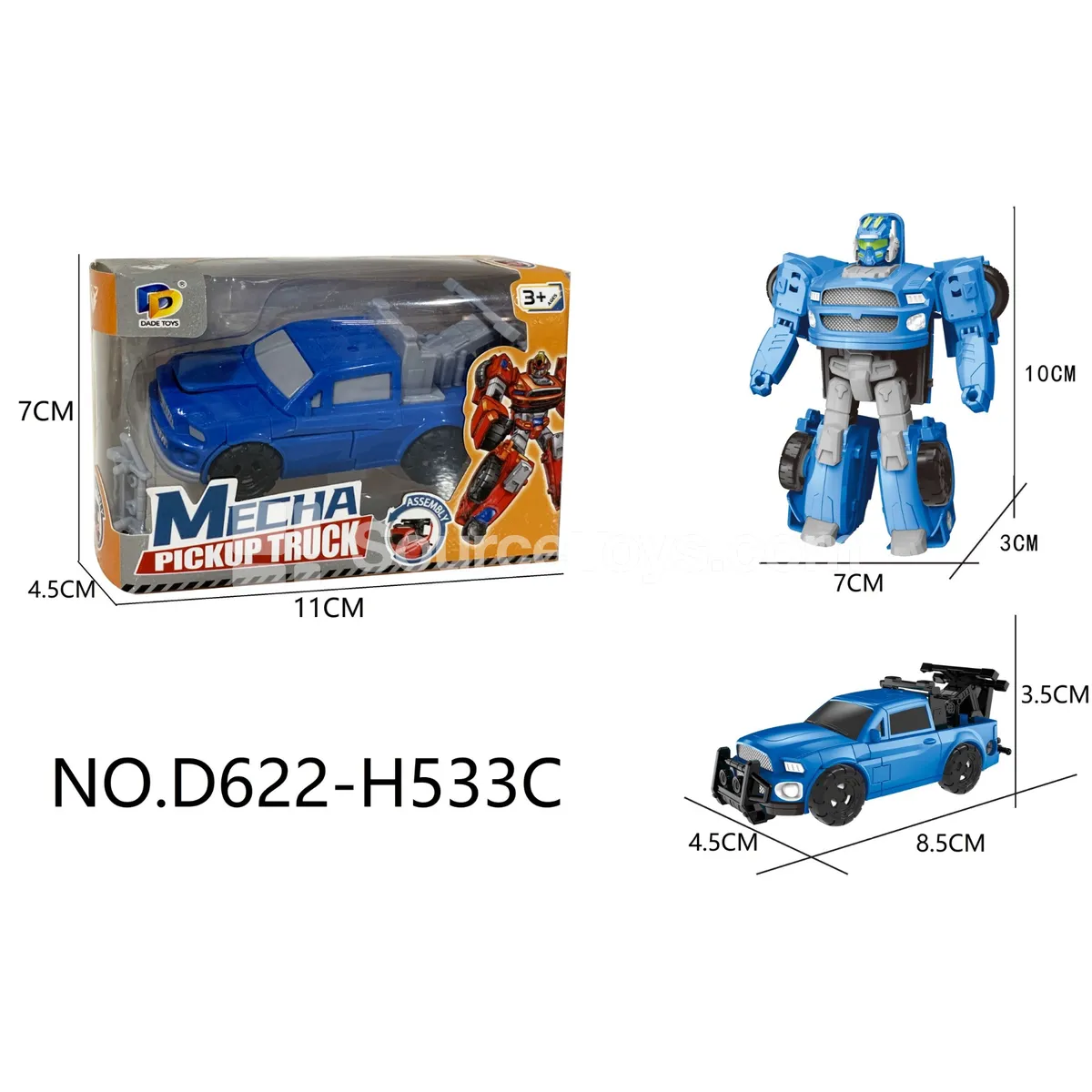 DIY Transforming Pickup Truck Model Kit (D622-H533C) DIY Transforming Pickup Truck Model Kit (D622-H533C)