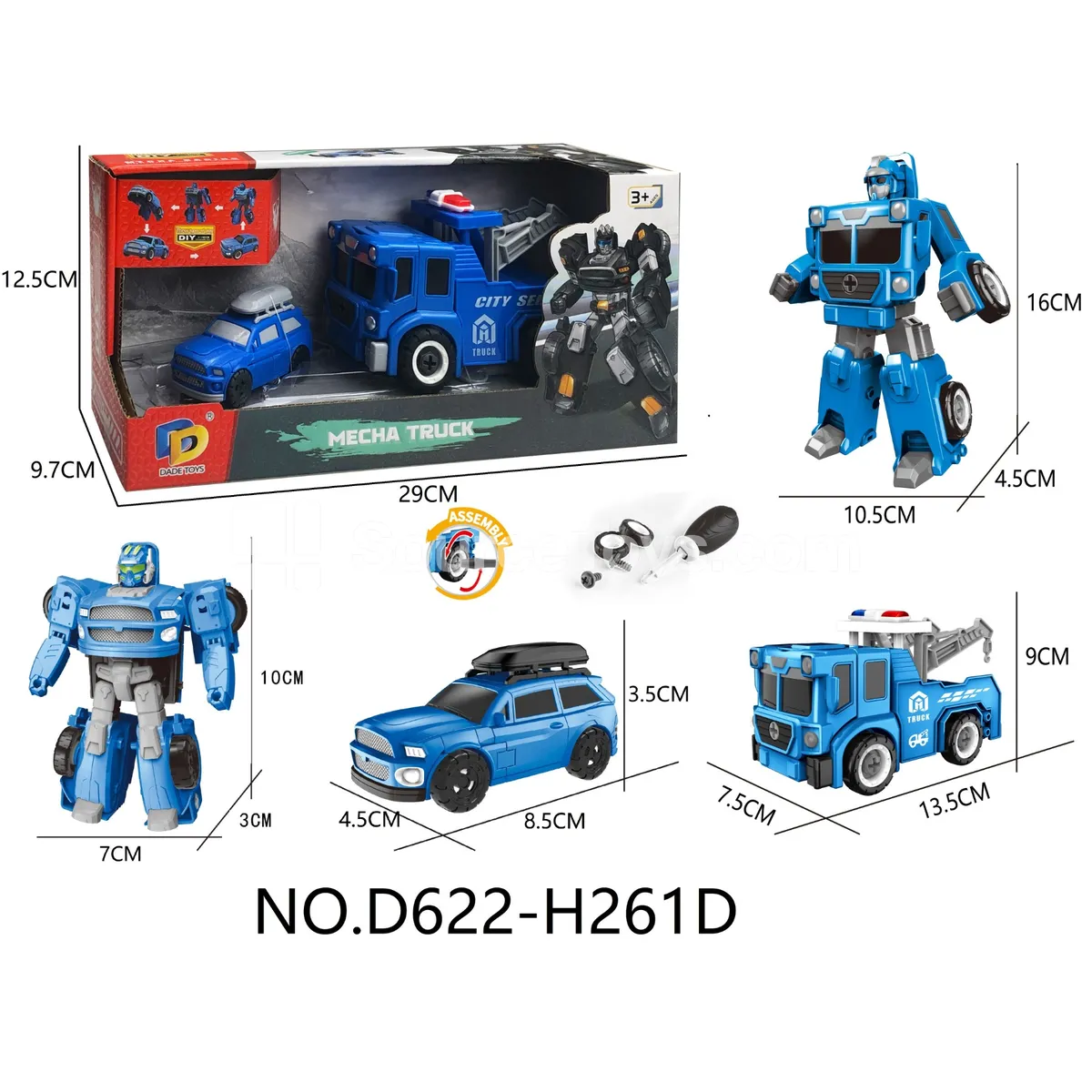 DIY Assembly Transforming City Rescue Vehicle (D622-H261D) DIY Assembly Transforming City Rescue Vehicle (D622-H261D)