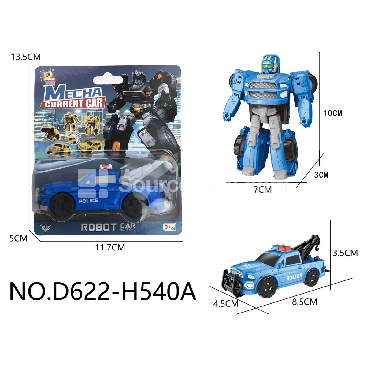 DIY Transforming Police Car Model Kit (D622-H540A) DIY Transforming Police Car Model Kit (D622-H540A)