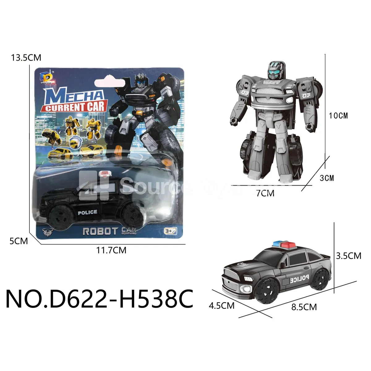 DIY Transforming Police Car Model Kit (D622-H538C) DIY Transforming Police Car Model Kit (D622-H538C)