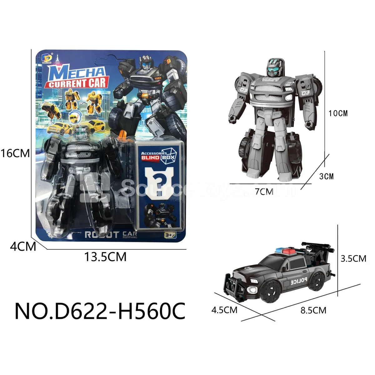 DIY Transforming Police Car Model Kit (D622-H560C) DIY Transforming Police Car Model Kit (D622-H560C)