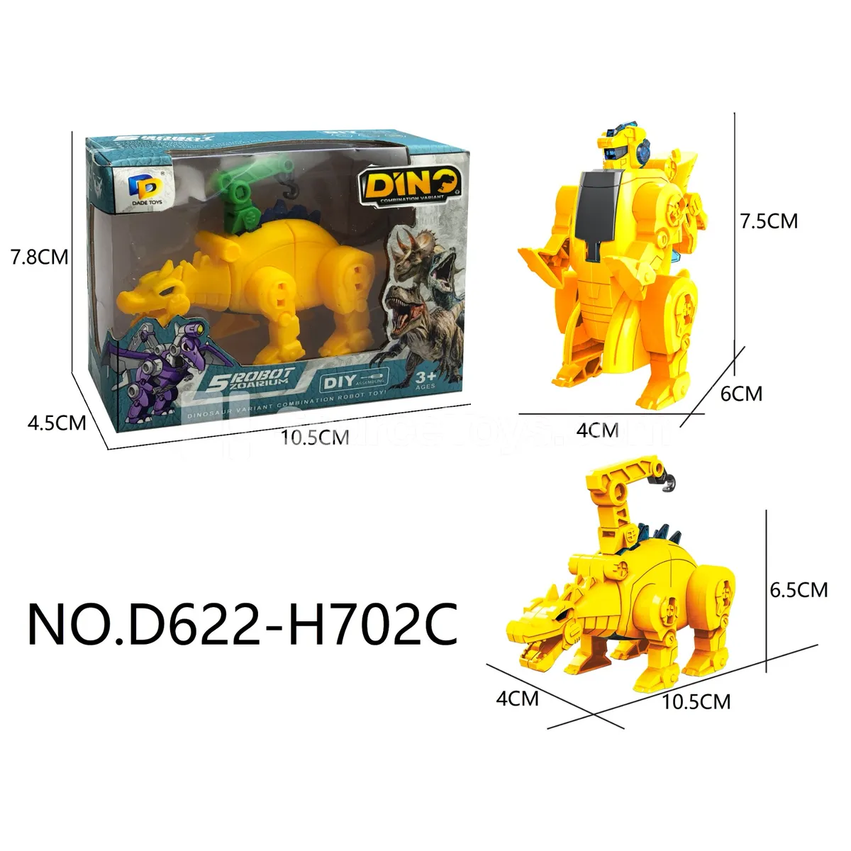 DIY Assembly Transforming Dinosaur Model Kit (D622-H702C)