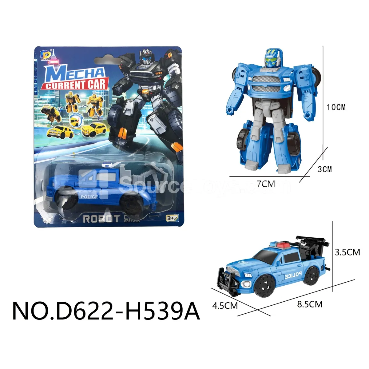 DIY Transforming Police Car Model Kit (D622-H539A) DIY Transforming Police Car Model Kit (D622-H539A)
