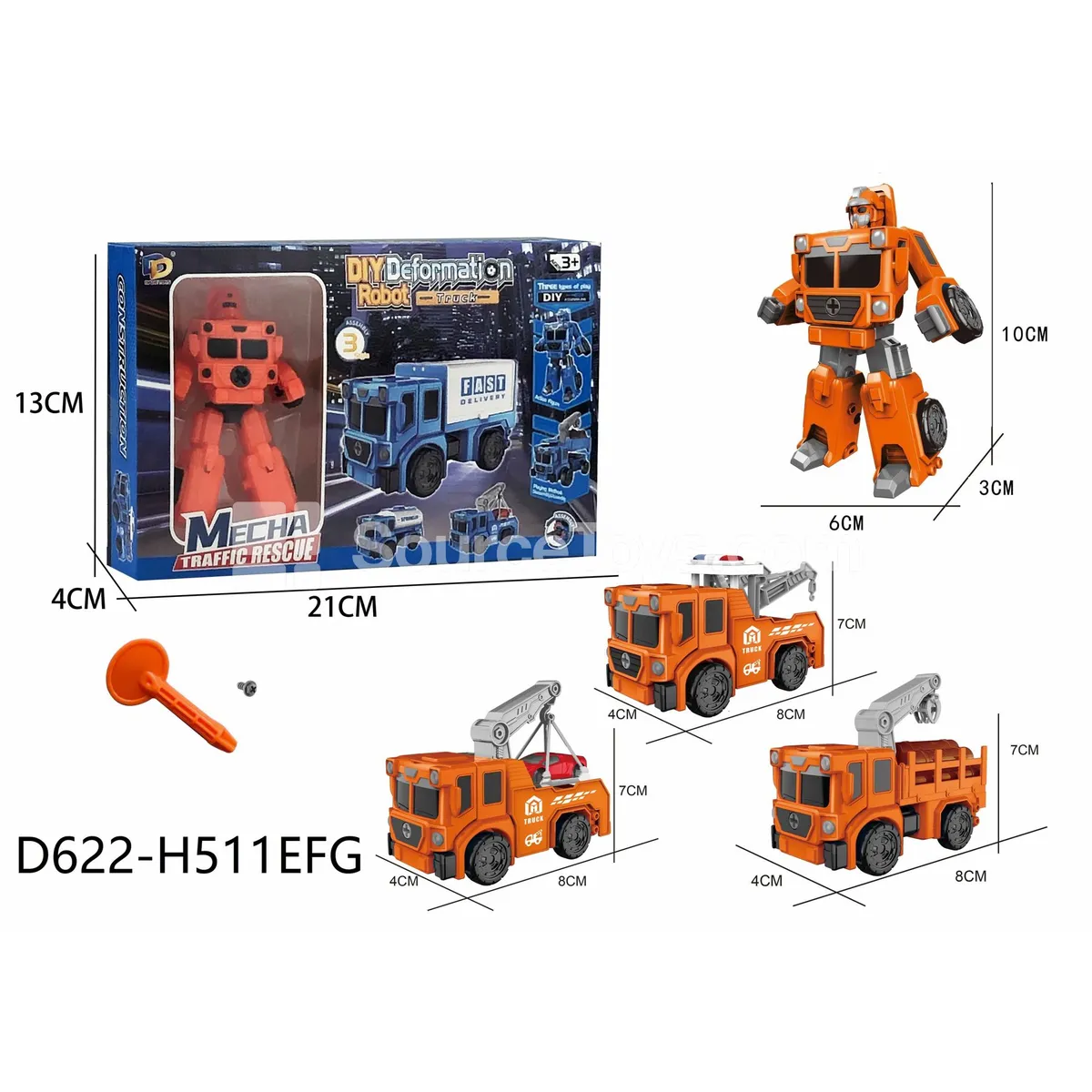 DIY Assembly Transforming Rescue Vehicle (D622-H511EFG)