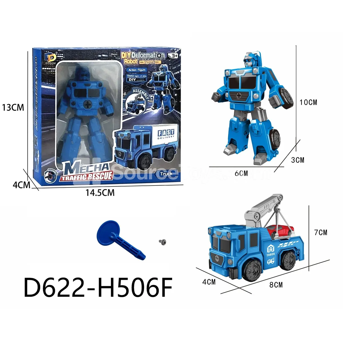 DIY Assembly Transforming Rescue Vehicle (D622-H506F)