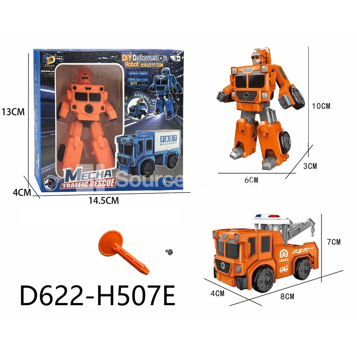 DIY Assembly Transforming Rescue Vehicle (D622-H507E)