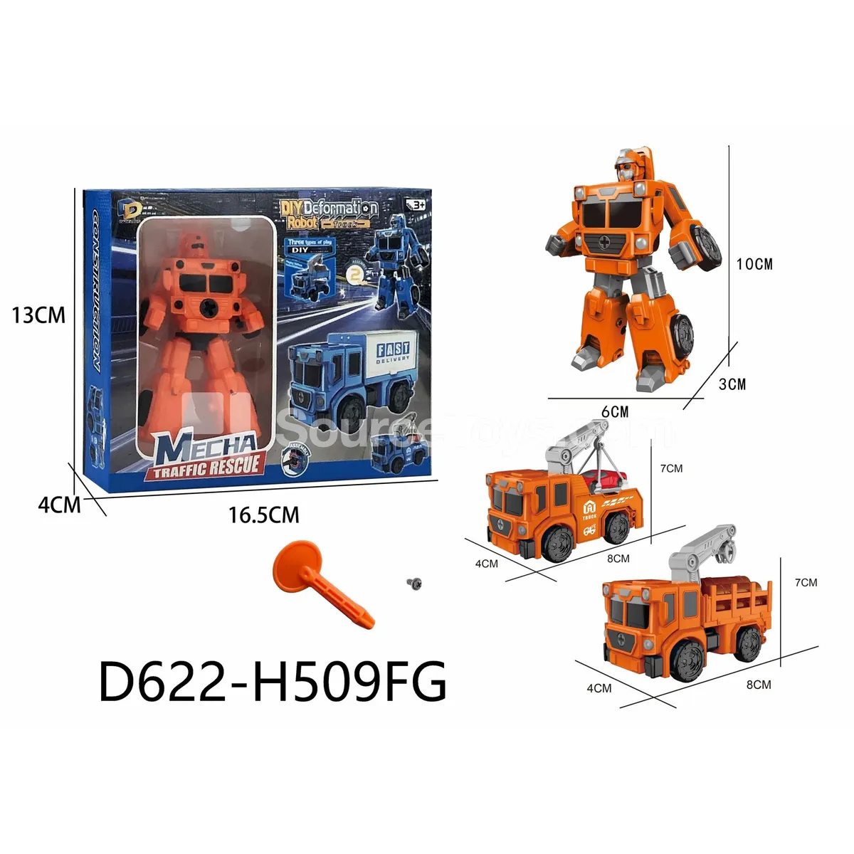 DIY Assembly Transforming Rescue Vehicle (D622-H509FG)