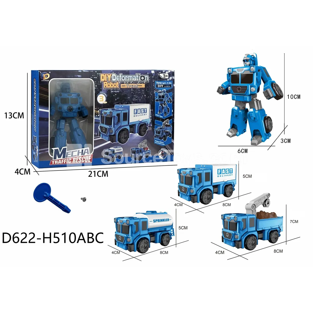 DIY Assembly Transforming Rescue Vehicle (D622-H510ABC)