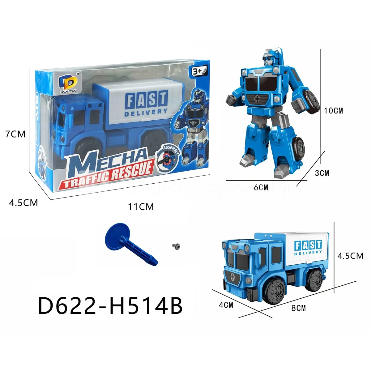 DIY Assembly Transforming Rescue Vehicle (D622-H514B)