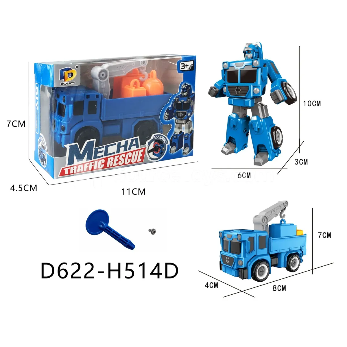 DIY Assembly Transforming Rescue Vehicle (D622-H514D)
