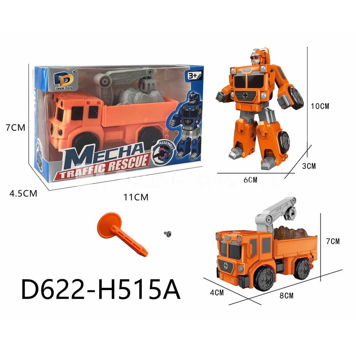 DIY Assembly Transforming Rescue Vehicle (D622-H515A)