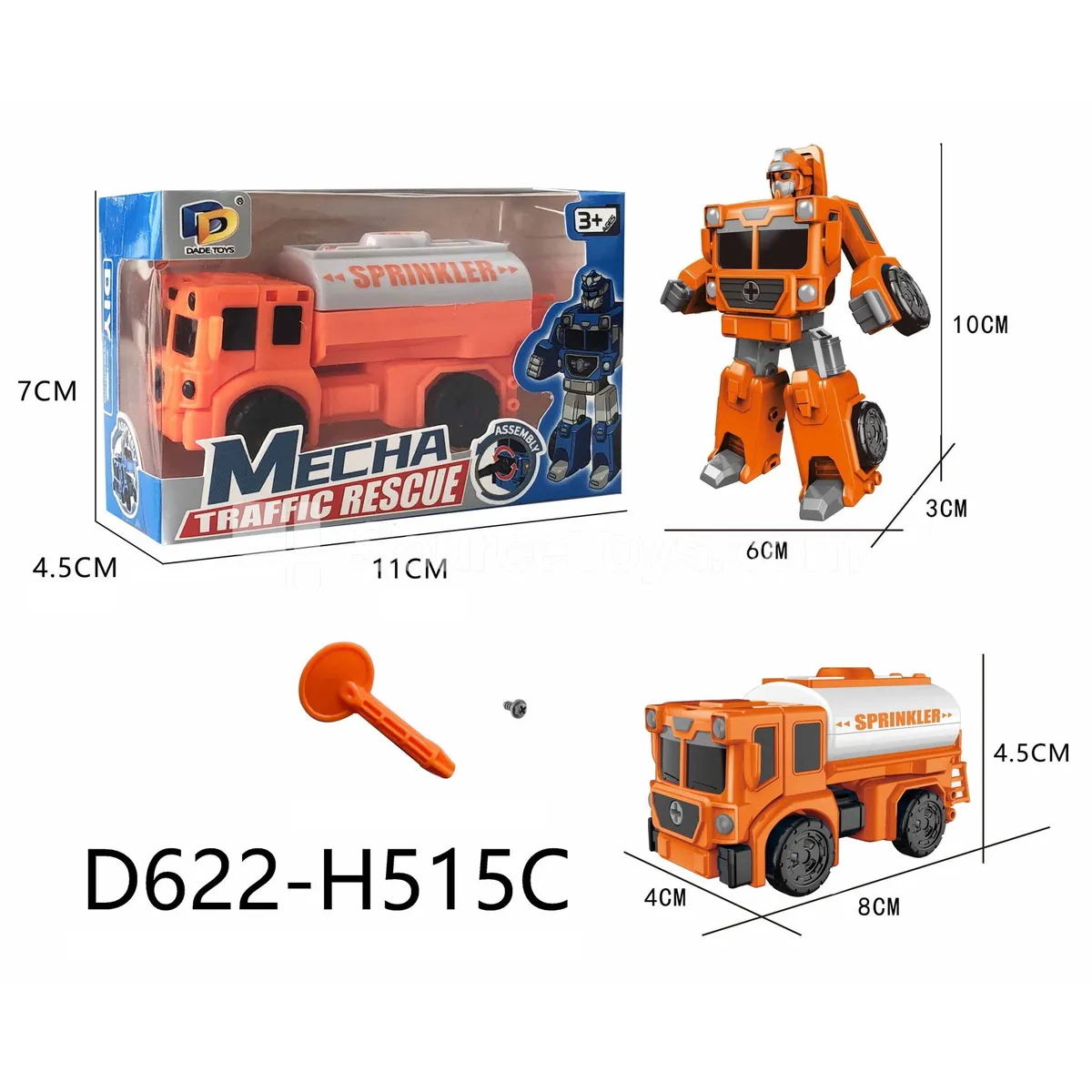 DIY Assembly Transforming Rescue Vehicle (D622-H515C)