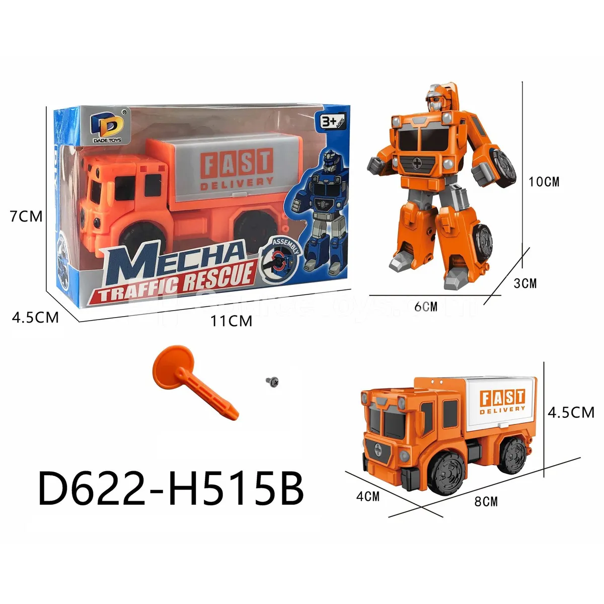 DIY Assembly Transforming Rescue Vehicle (D622-H515B)