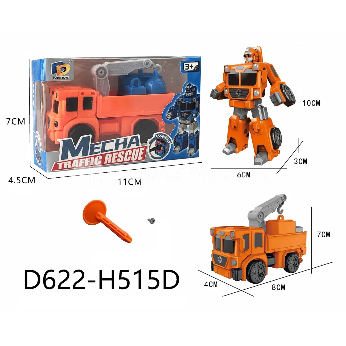 DIY Assembly Transforming Rescue Vehicle (D622-H515D)