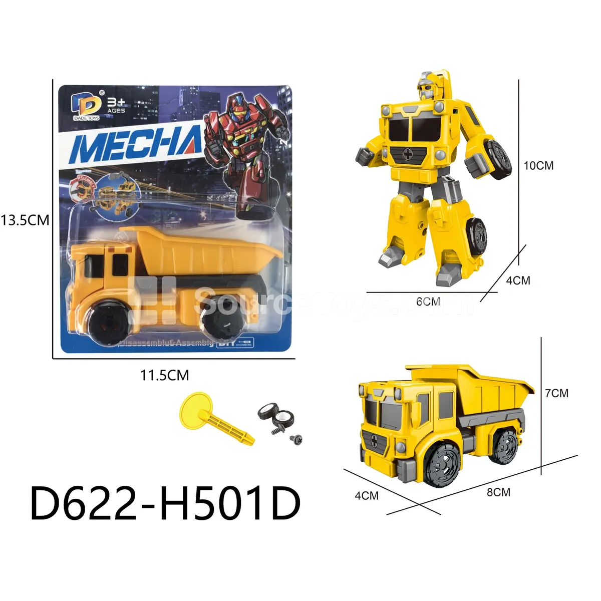 DIY Assembly Transforming Construction Vehicle Model Kit (D622-H501D)