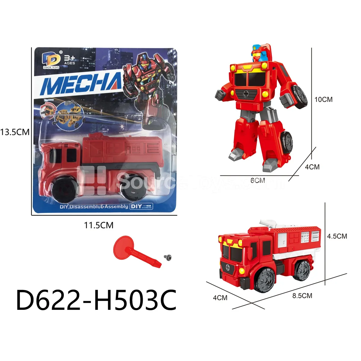 DIY Assembly Transforming Fire Truck (D622-H503C)