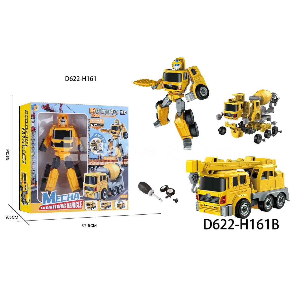 DIY Assembly Transforming Construction Vehicle Model Kit (D622-H161B)
