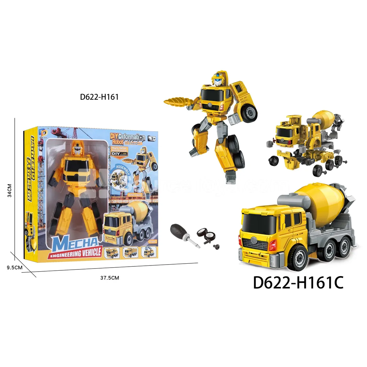 DIY Assembly Transforming Construction Vehicle Model Kit (D622-H161C)