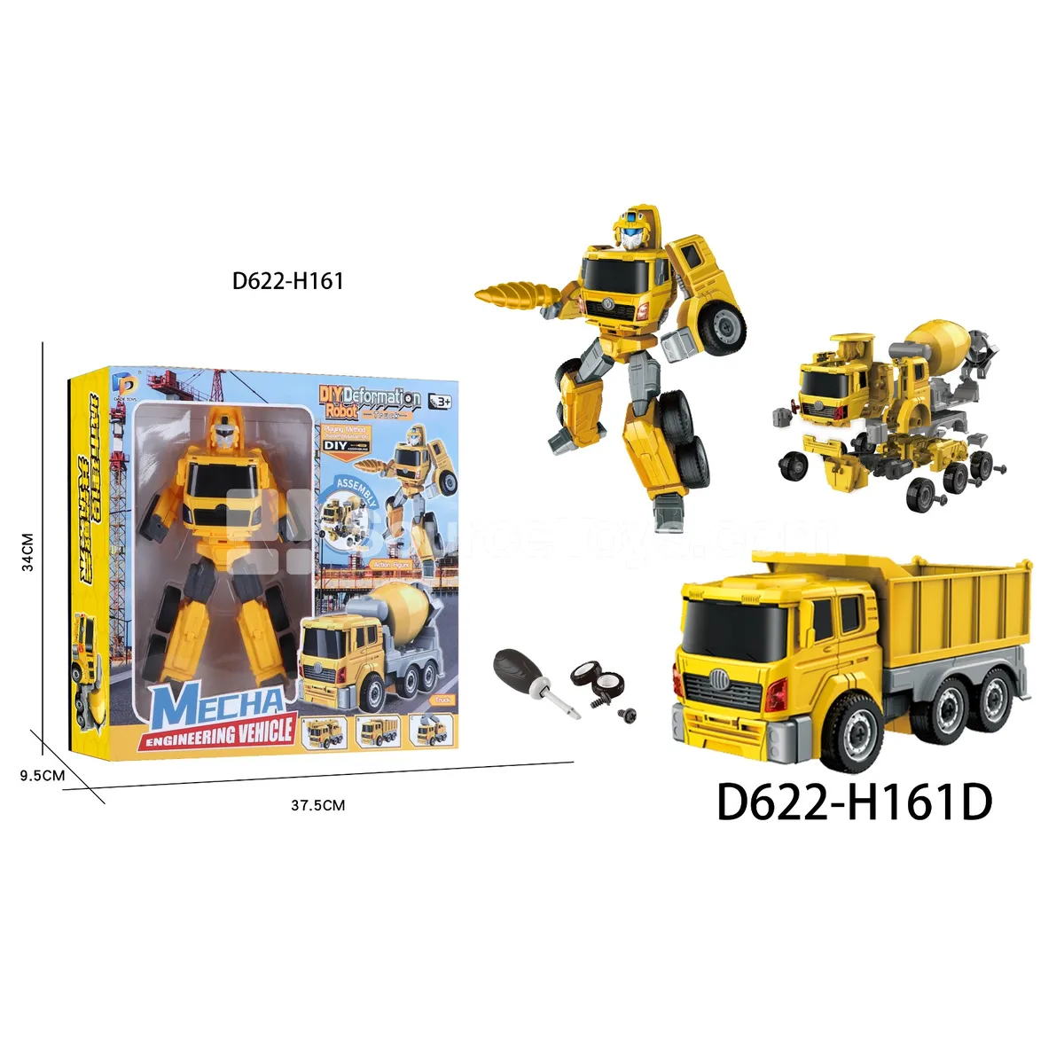 DIY Assembly Transforming Construction Vehicle Model Kit (D622-H161D)
