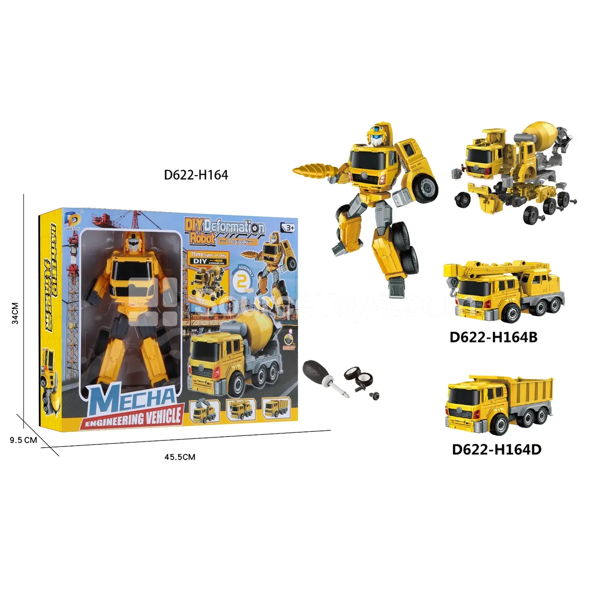 DIY Transforming Construction Vehicle Model Kit (D622-H164BD)