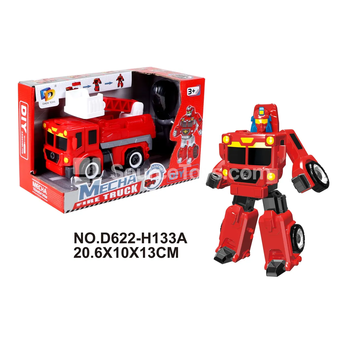 DIY Assembly Transforming Fire Truck Model Kit (D622-H133A)