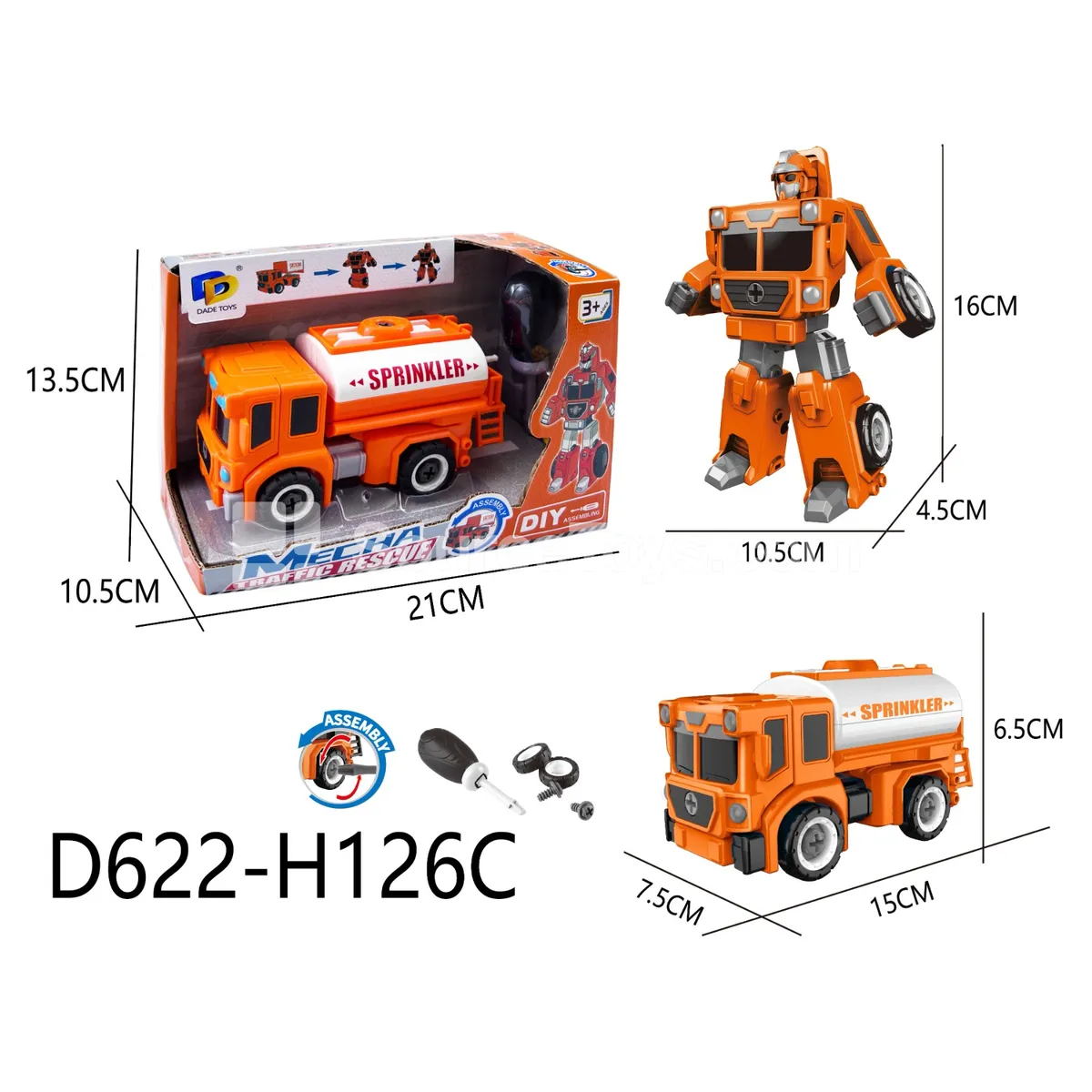 DIY Assembly Transforming City Rescue Vehicle (D622-H126C)