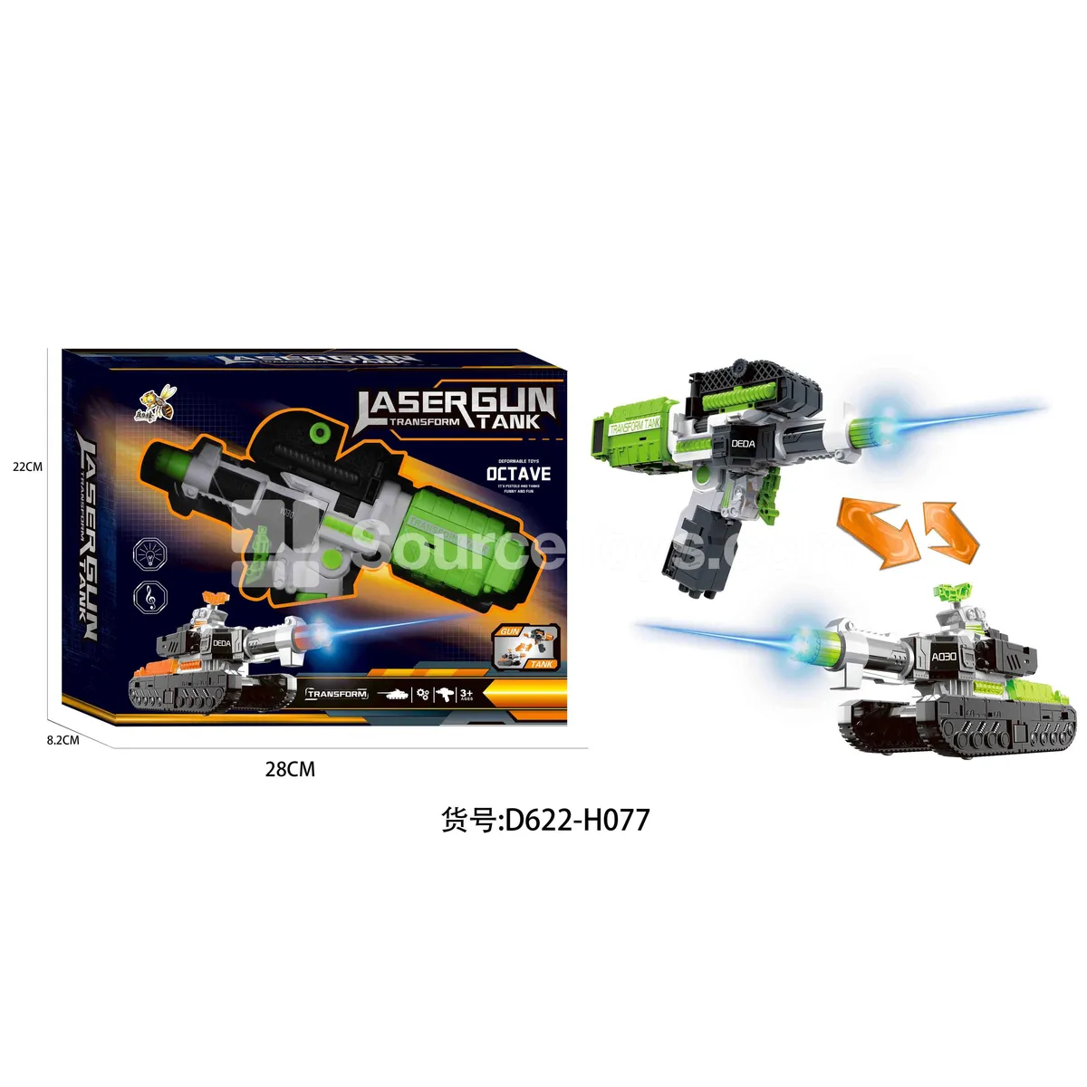 Transforming Musical Toy Gun Transforming Musical Toy Gun