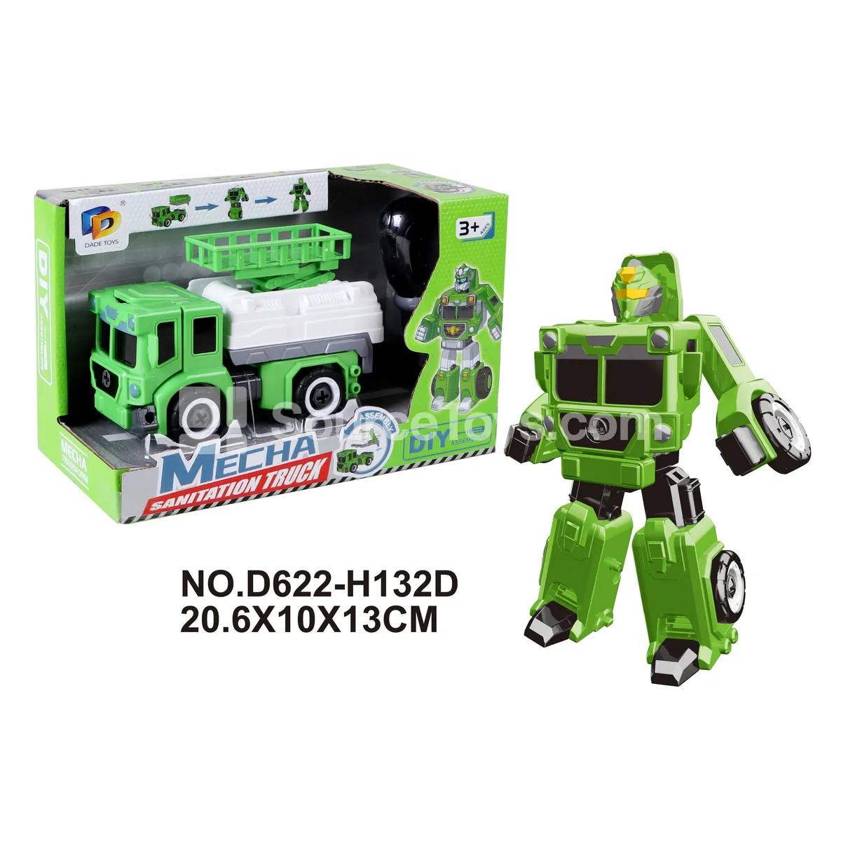 DIY Assembly Transforming Sanitation Vehicle Model Kit (D622-H132D)