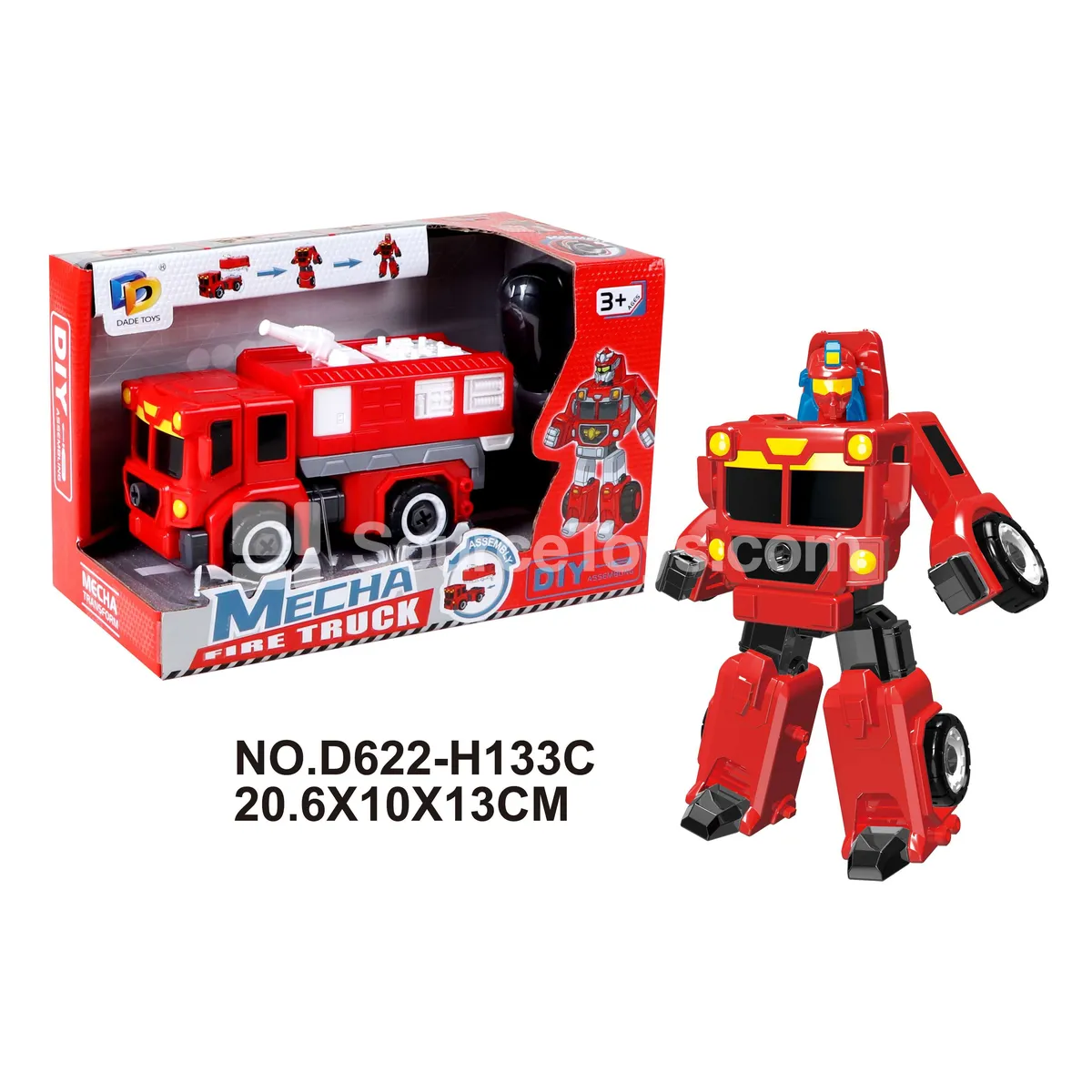 DIY Assembly Transforming Fire Truck Model Kit (D622-H133C)