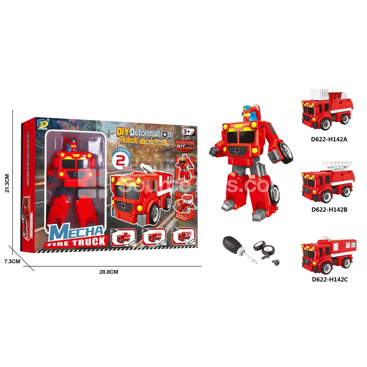 DIY Assembly Transforming Fire Truck Model Kit (D622-H142ABC) DIY Assembly Transforming Fire Truck Model Kit (D622-H142ABC)