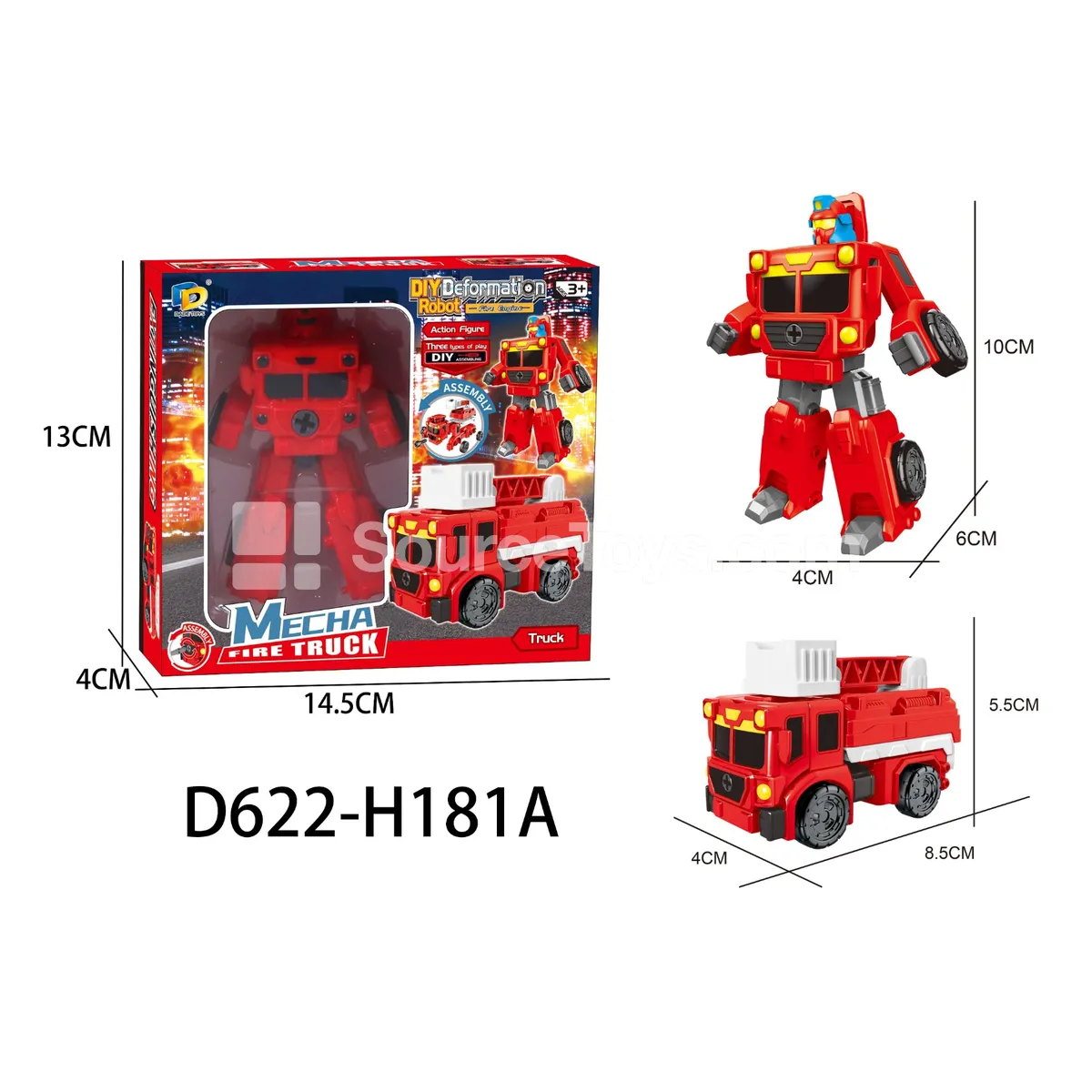 DIY Assembly Transforming Fire Truck Model Kit (D622-H181A) DIY Assembly Transforming Fire Truck Model Kit (D622-H181A)