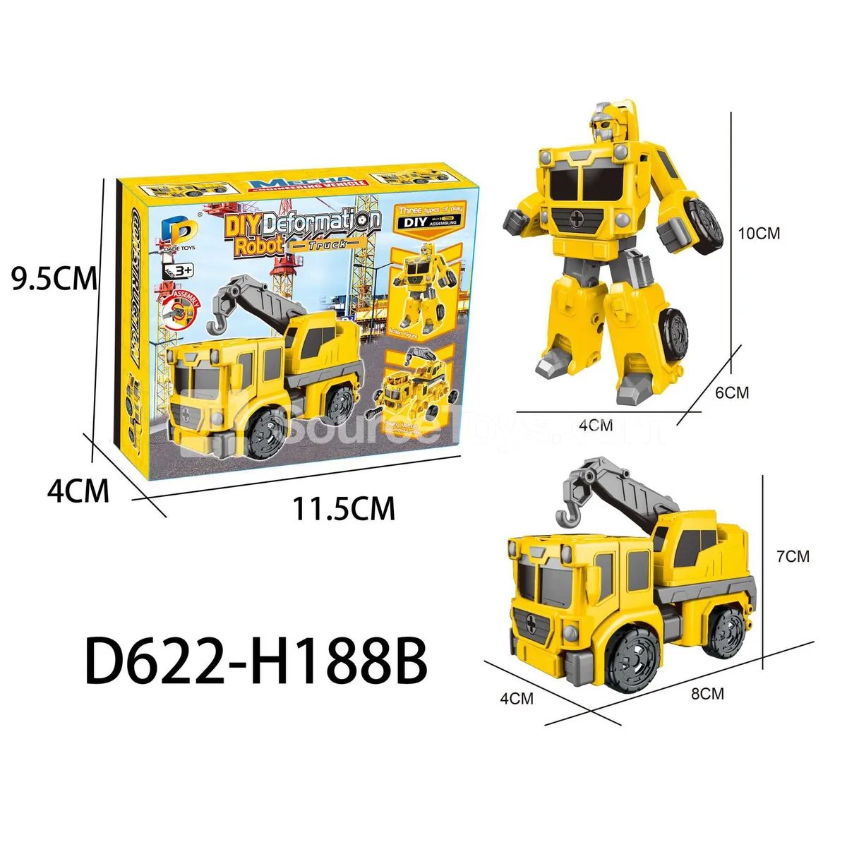 DIY Assembly Transforming Construction Vehicle Model Kit (D622-H188B) DIY Assembly Transforming Construction Vehicle Model Kit (D622-H188B)