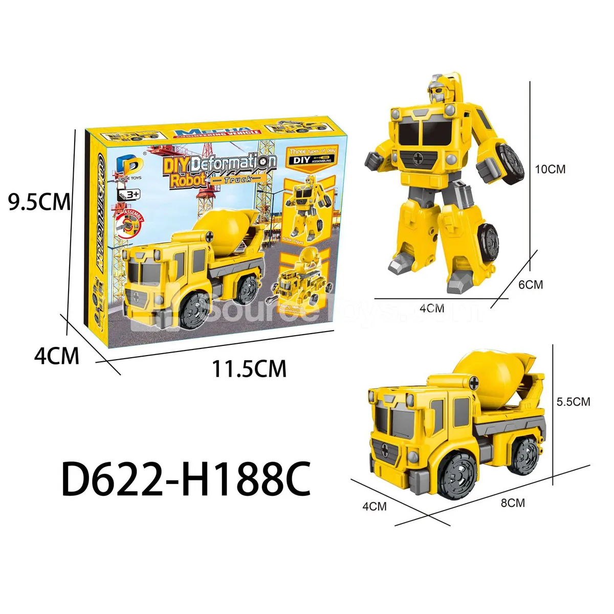 DIY Assembly Transforming Construction Vehicle Model Kit (D622-H188C) DIY Assembly Transforming Construction Vehicle Model Kit (D622-H188C)