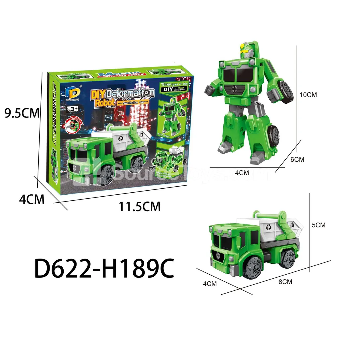 DIY Transforming Sanitation Vehicle Model Kit (D622-H189C) DIY Transforming Sanitation Vehicle Model Kit (D622-H189C)