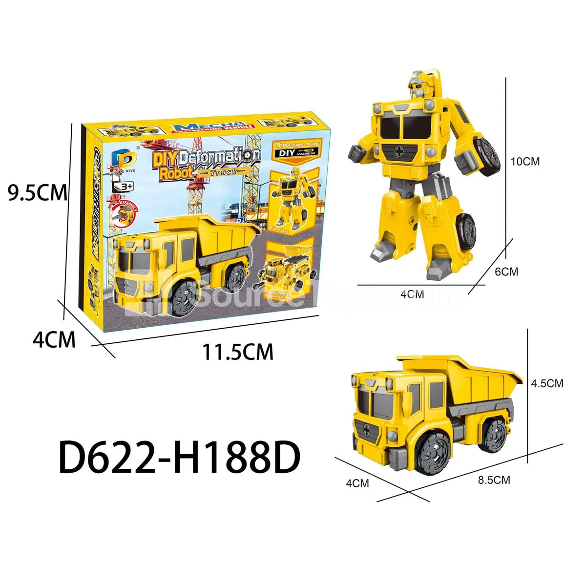 DIY Assembly Transforming Construction Vehicle Model Kit (D622-H188D) DIY Assembly Transforming Construction Vehicle Model Kit (D622-H188D)