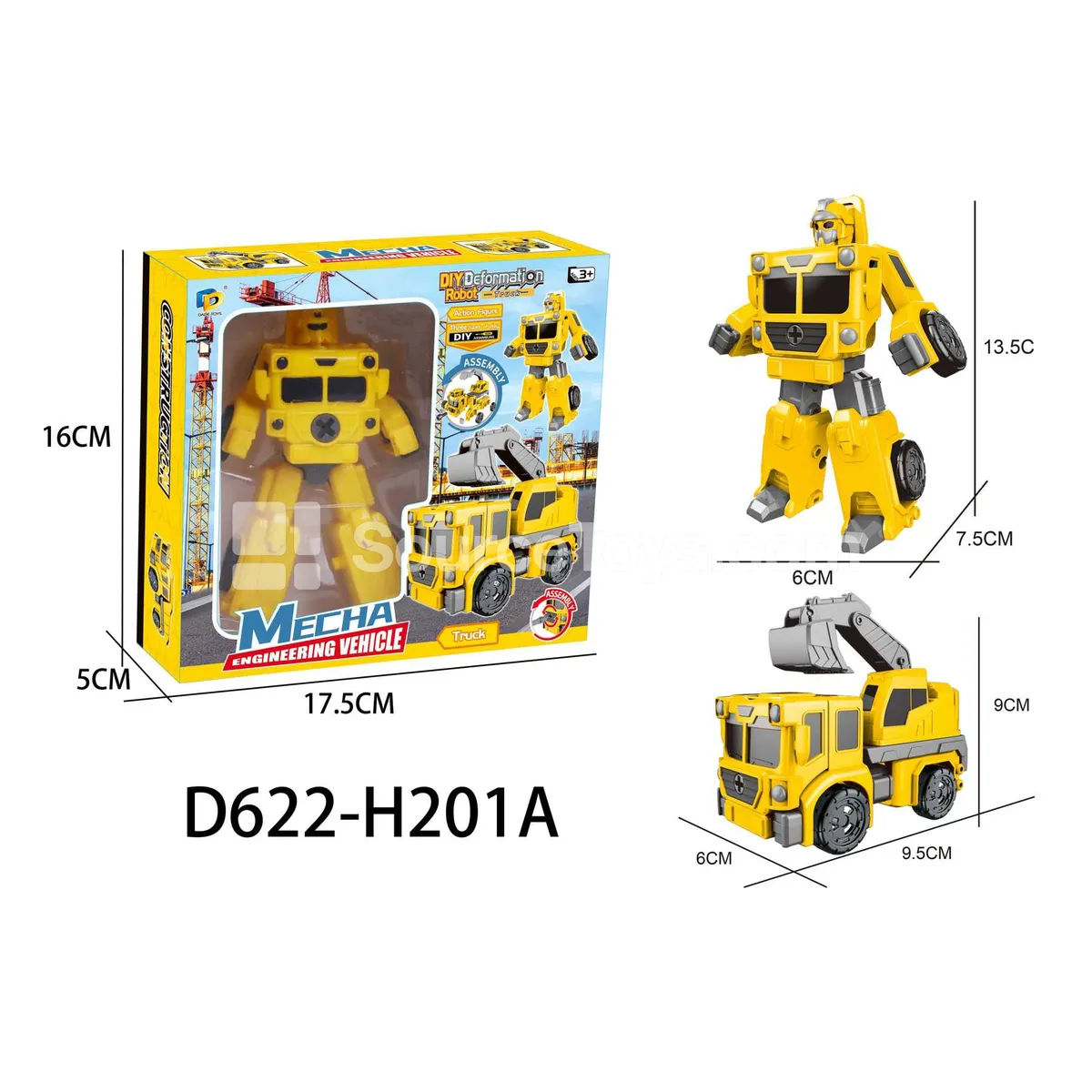 DIY Assembly Transforming Construction Vehicle Model Kit (D622-H201A) DIY Assembly Transforming Construction Vehicle Model Kit (D622-H201A)