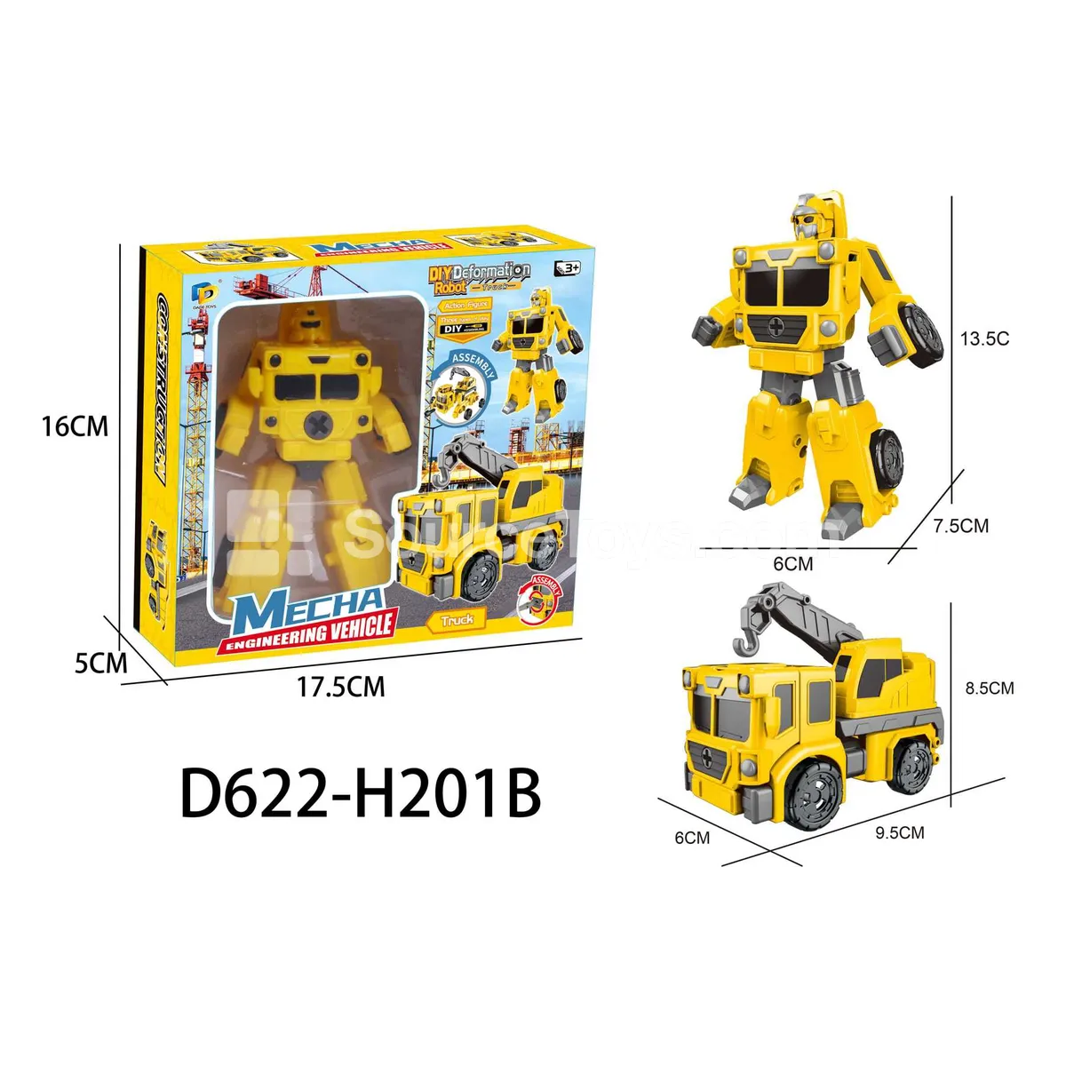 DIY Assembly Transforming Construction Vehicle Model Kit (D622-H201B) DIY Assembly Transforming Construction Vehicle Model Kit (D622-H201B)