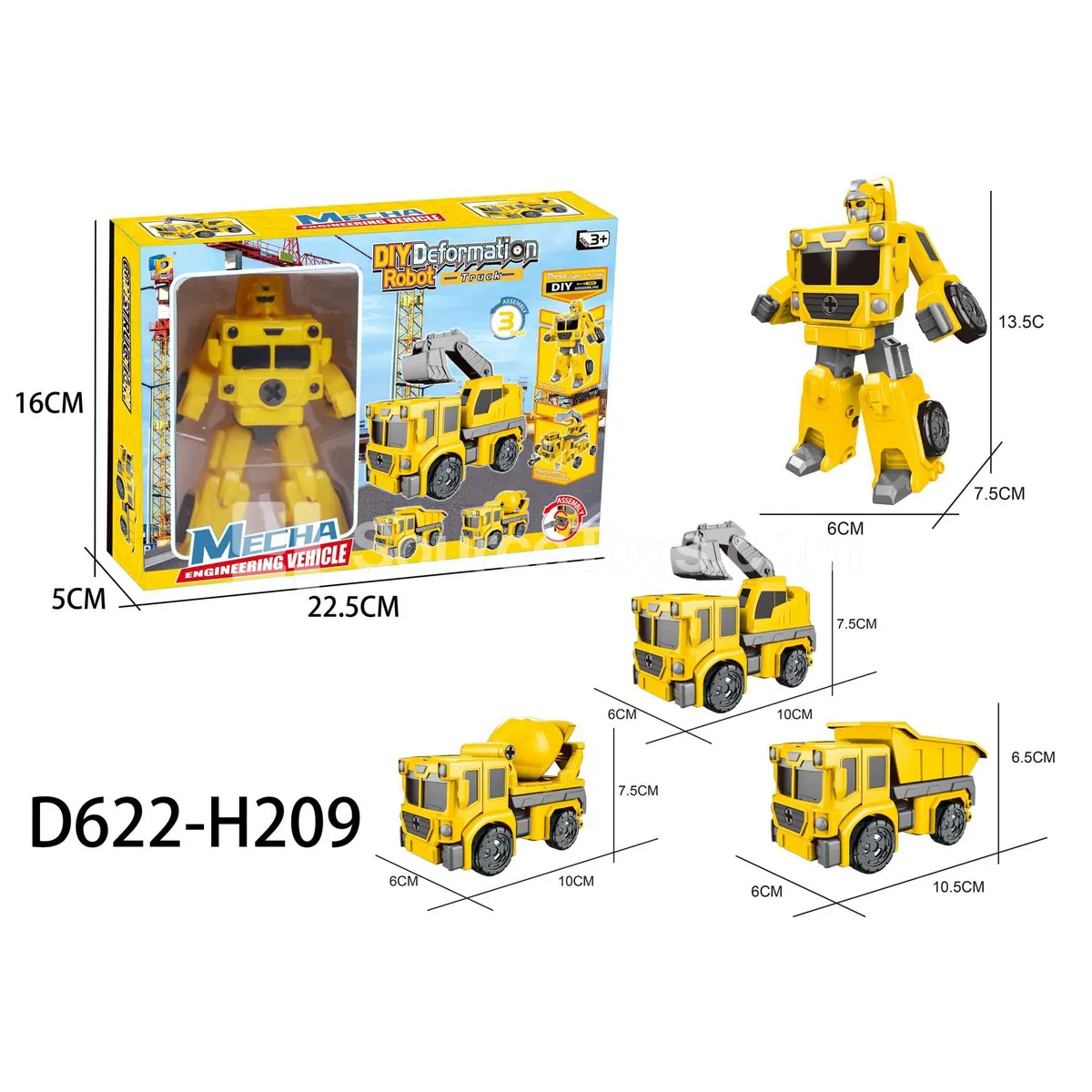 DIY Assembly Transforming Construction Vehicle Model Kit (D622-H209) DIY Assembly Transforming Construction Vehicle Model Kit (D622-H209)