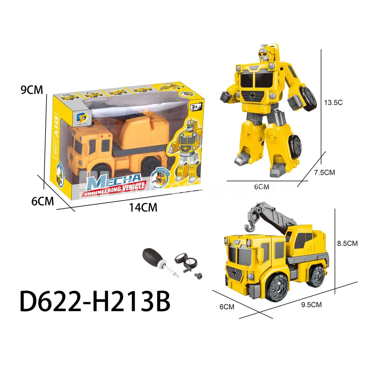 DIY Assembly Transforming Construction Vehicle Model Kit (D622-H213B) DIY Assembly Transforming Construction Vehicle Model Kit (D622-H213B)