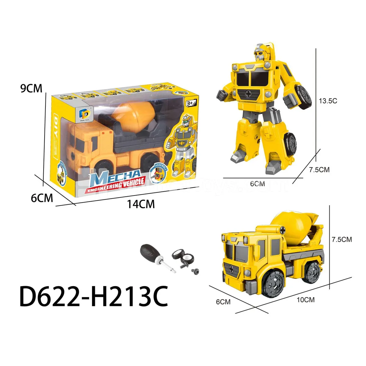 DIY Assembly Transforming Construction Vehicle Model Kit (D622-H213C) DIY Assembly Transforming Construction Vehicle Model Kit (D622-H213C)