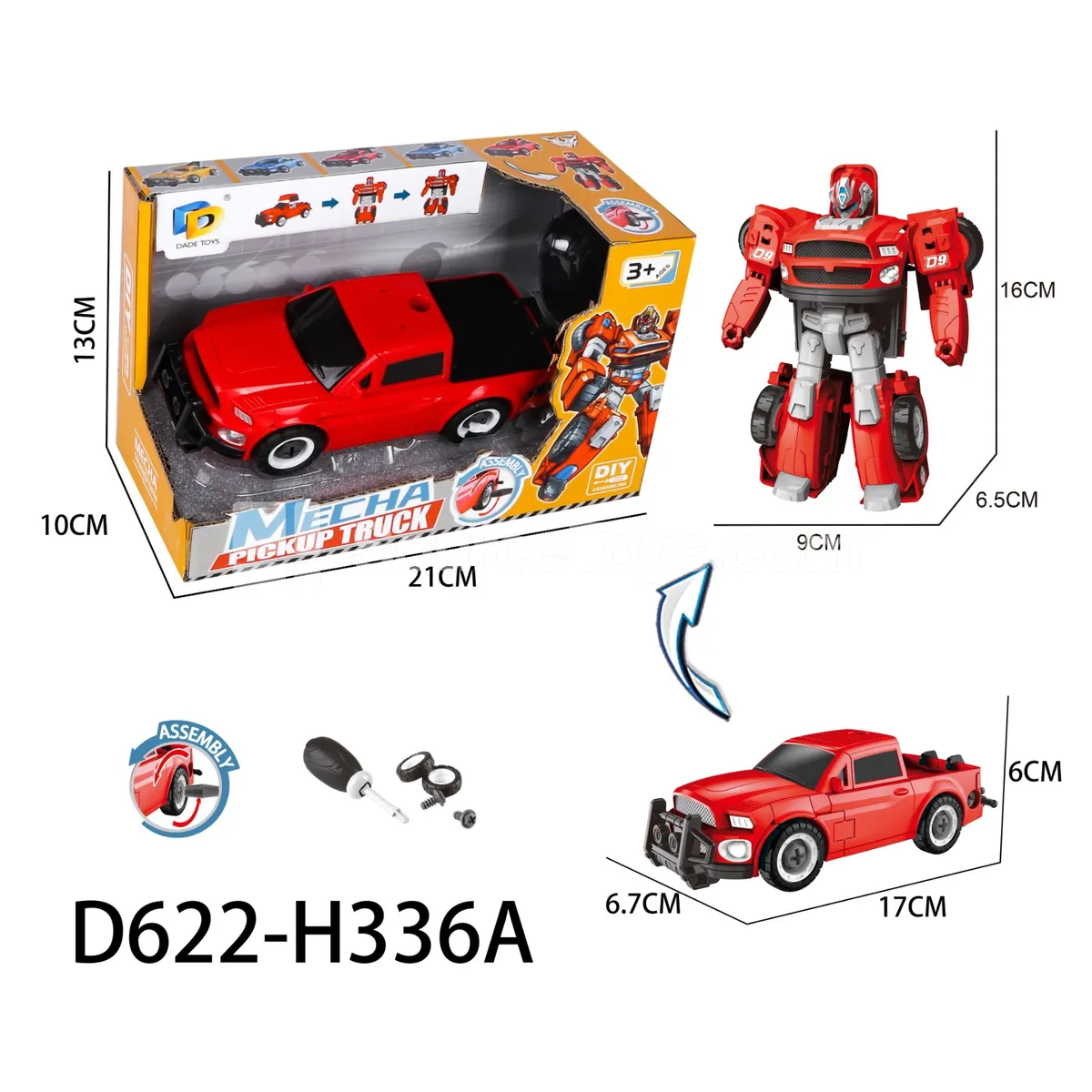 DIY Transforming Pickup Truck Model Kit (D622-H336A) DIY Transforming Pickup Truck Model Kit (D622-H336A)