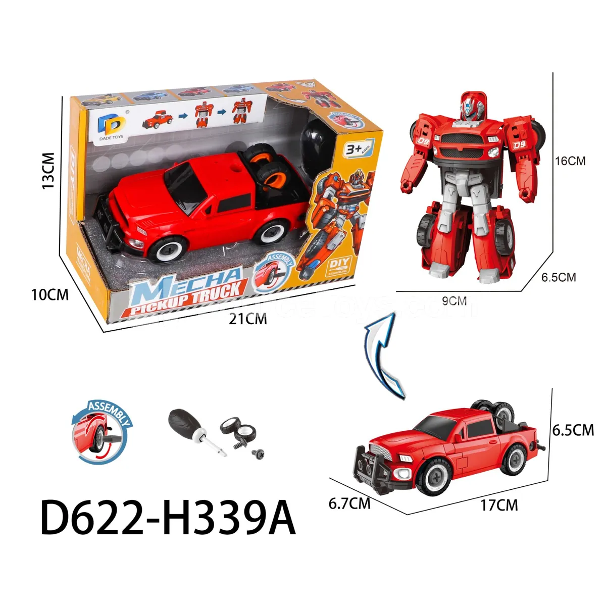 DIY Transforming Pickup Truck Model Kit (D622-H339A) DIY Transforming Pickup Truck Model Kit (D622-H339A)