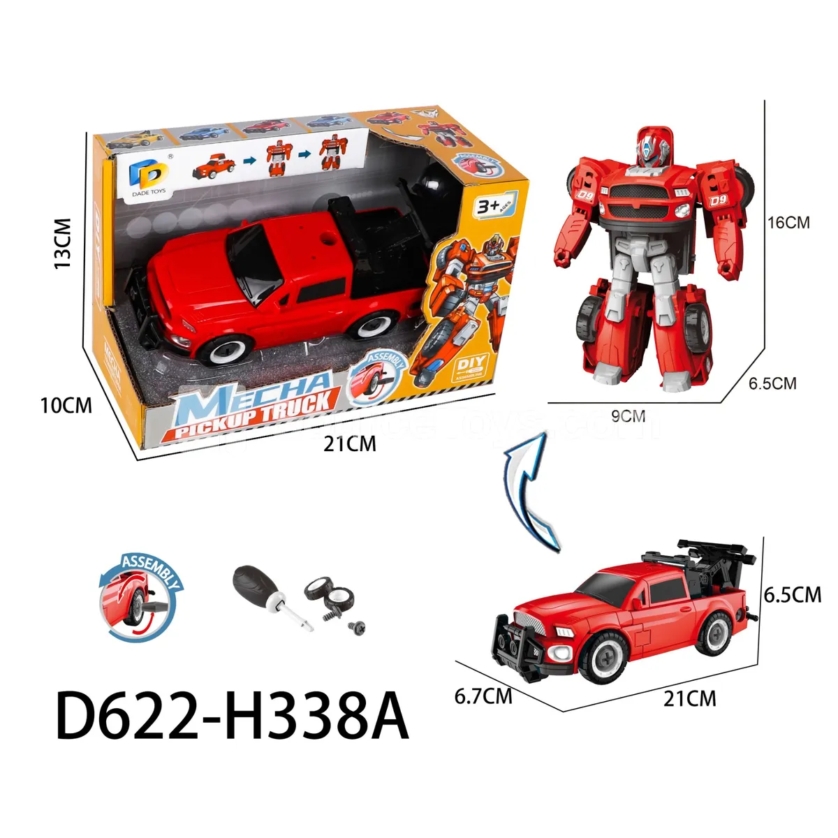DIY Transforming Pickup Truck Model Kit (D622-H338A) DIY Transforming Pickup Truck Model Kit (D622-H338A)