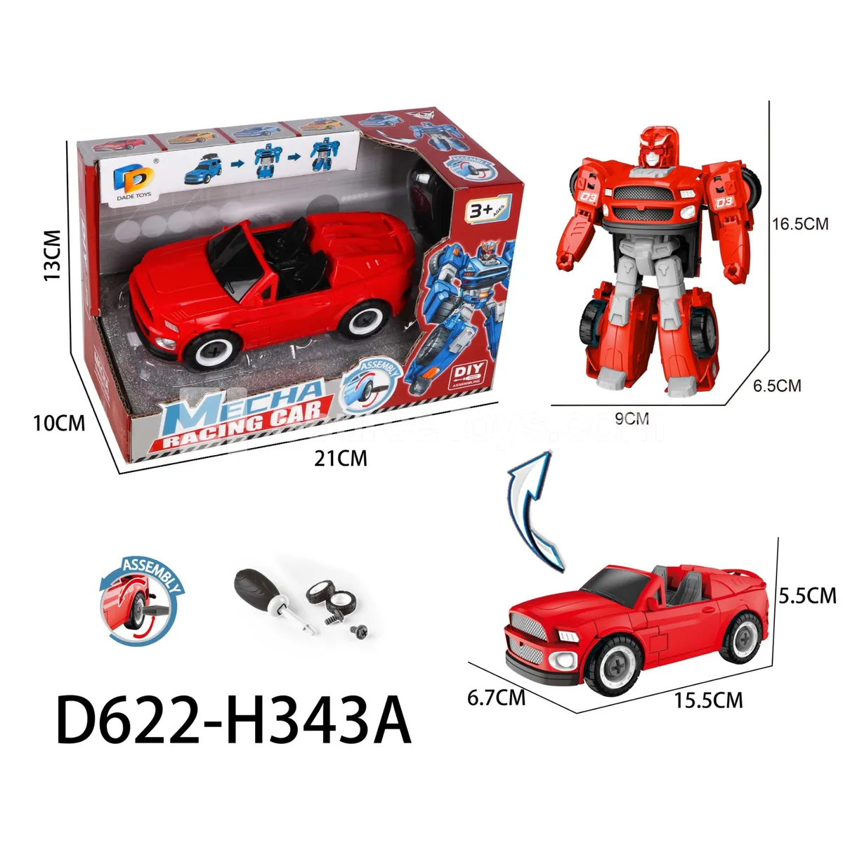 DIY Assembly Transforming Car Model Kit (D622-H343A) DIY Assembly Transforming Car Model Kit (D622-H343A)