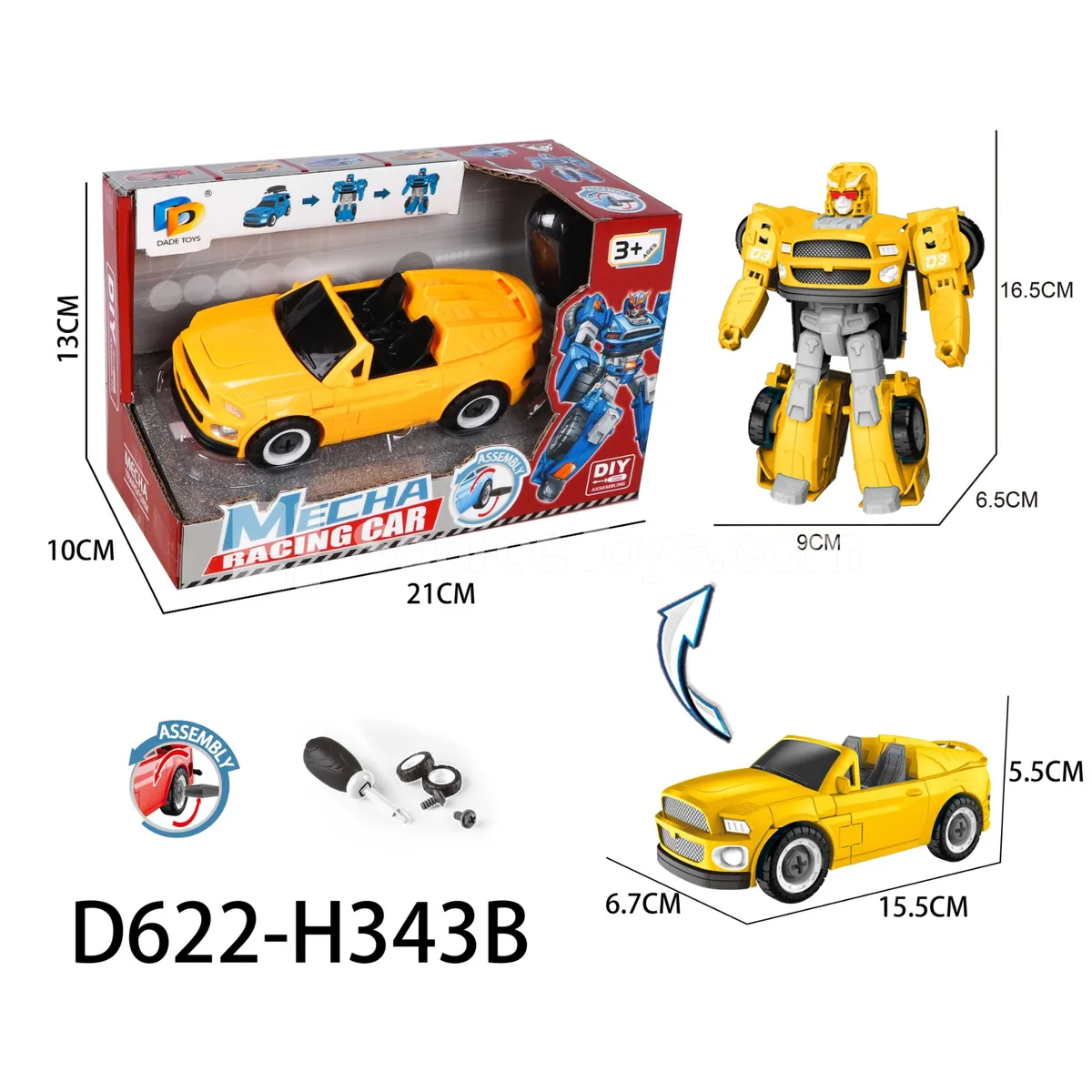 DIY Assembly Transforming Car Model Kit (D622-H343B) DIY Assembly Transforming Car Model Kit (D622-H343B)