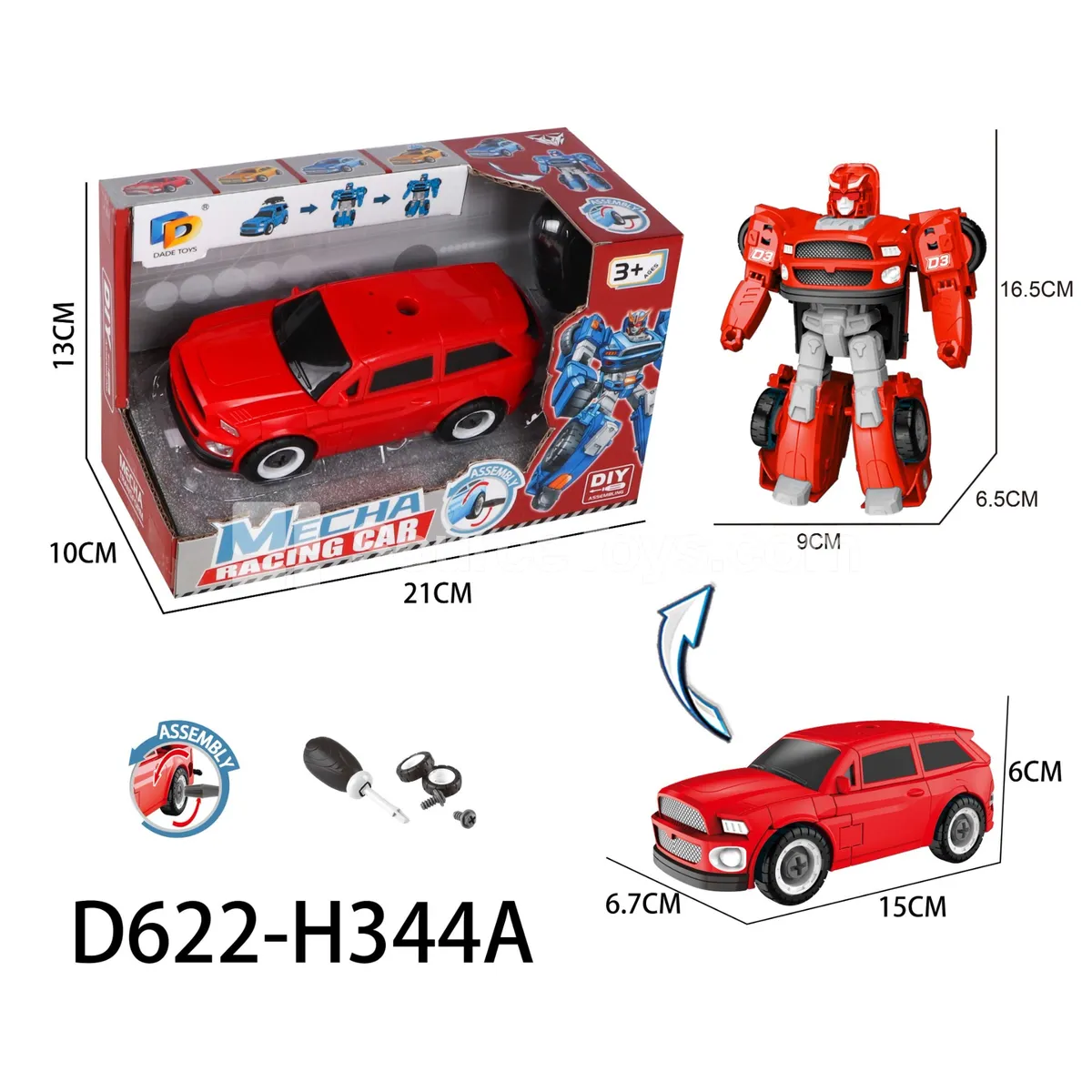 DIY Assembly Transforming Car Model Kit (D622-H344A) DIY Assembly Transforming Car Model Kit (D622-H344A)