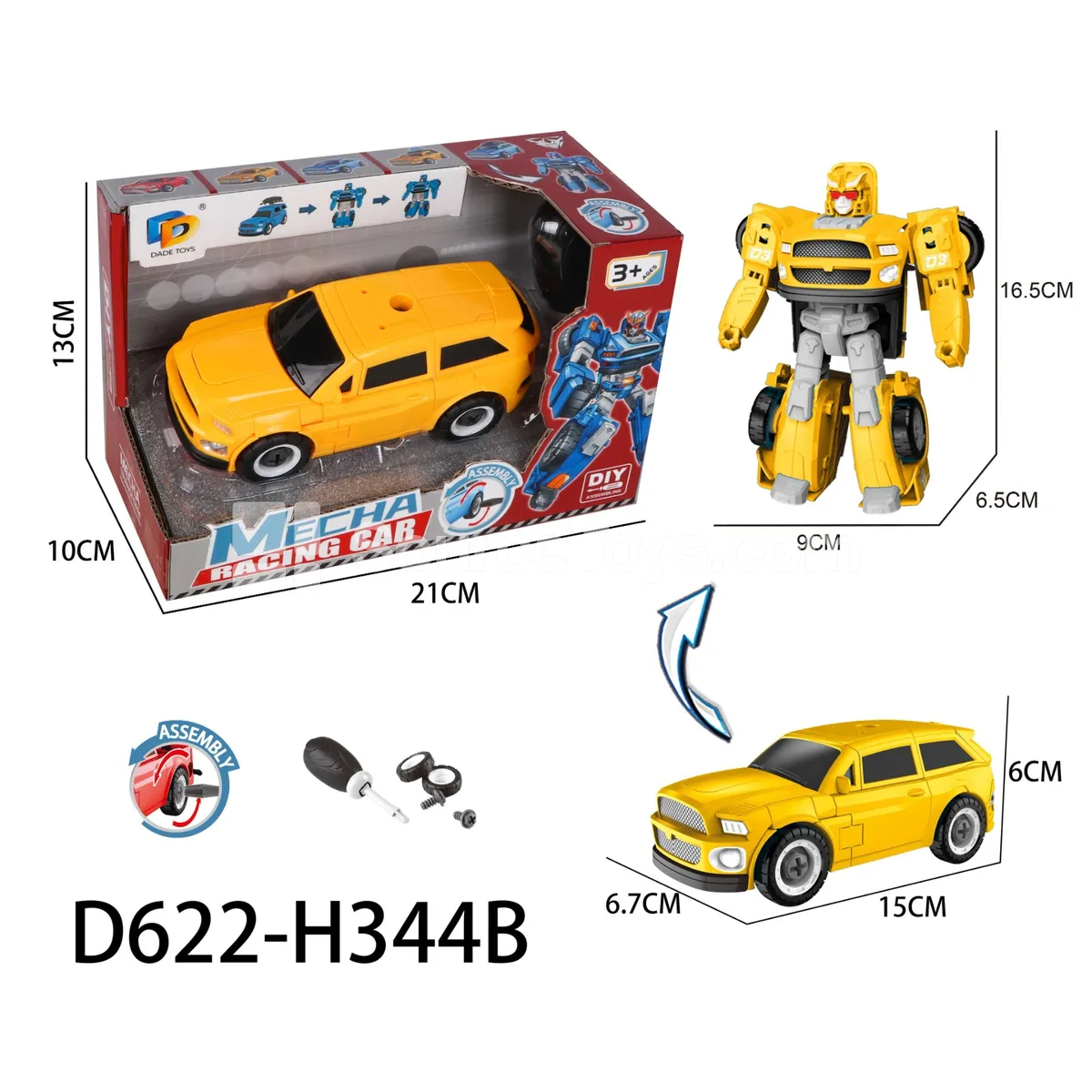 DIY Assembly Transforming Car Model Kit (D622-H344B) DIY Assembly Transforming Car Model Kit (D622-H344B)